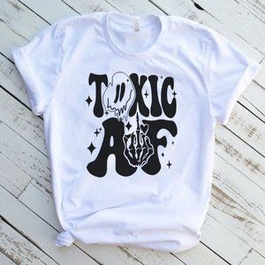 Toxic AF T-Shirt Short Sleeve Funny Graphic Tee